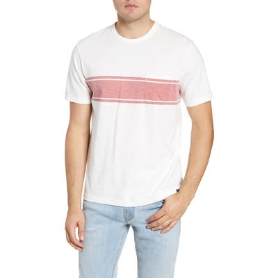 Faherty Surf Stripe Pocket T-Shirt, Red
