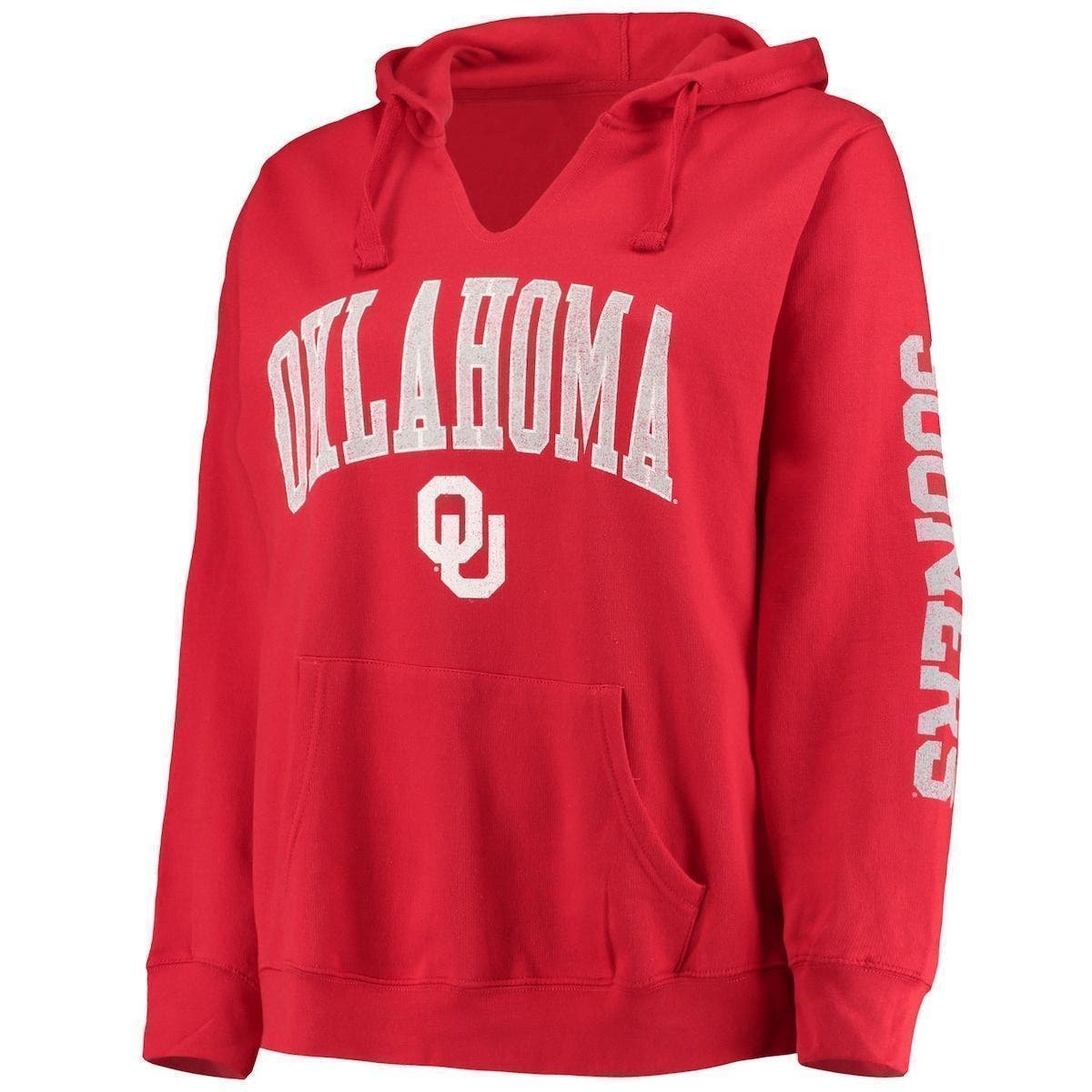PROFILE Women's Crimson Oklahoma Sooners Plus Size Arch Logo Campus 2