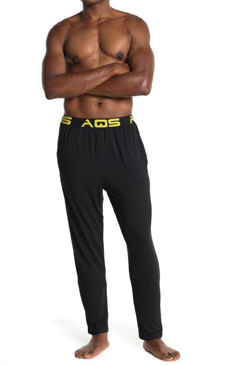 Shop Aqs Slim Fit Lounge Pants In Black W/yellow