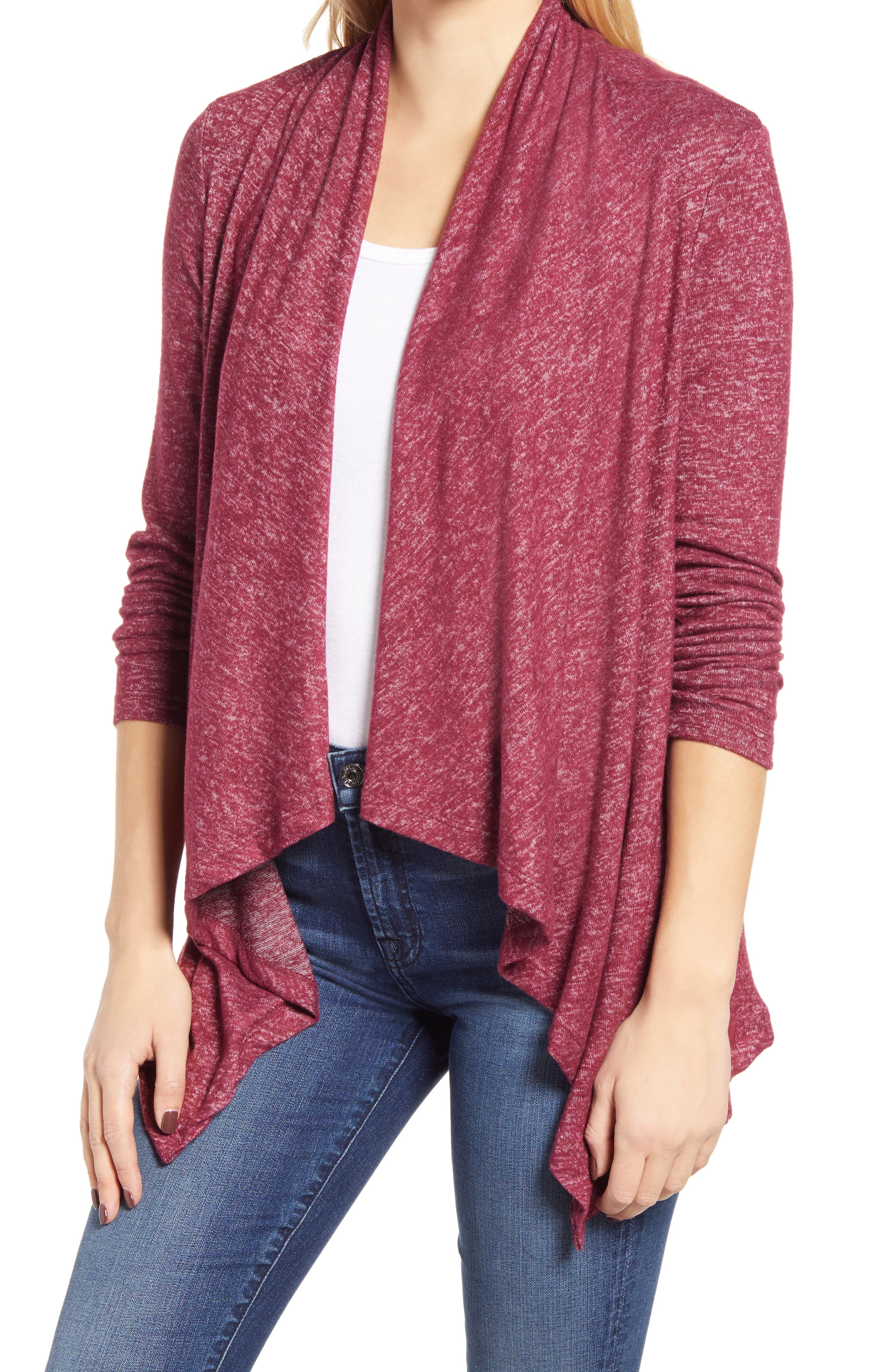 bobeau open front cardigan