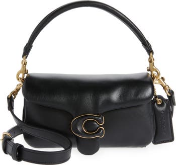 Coach Leather Covered C Closure Pillow Tabby Shoulder Bag 18, Black, One  Size: Handbags