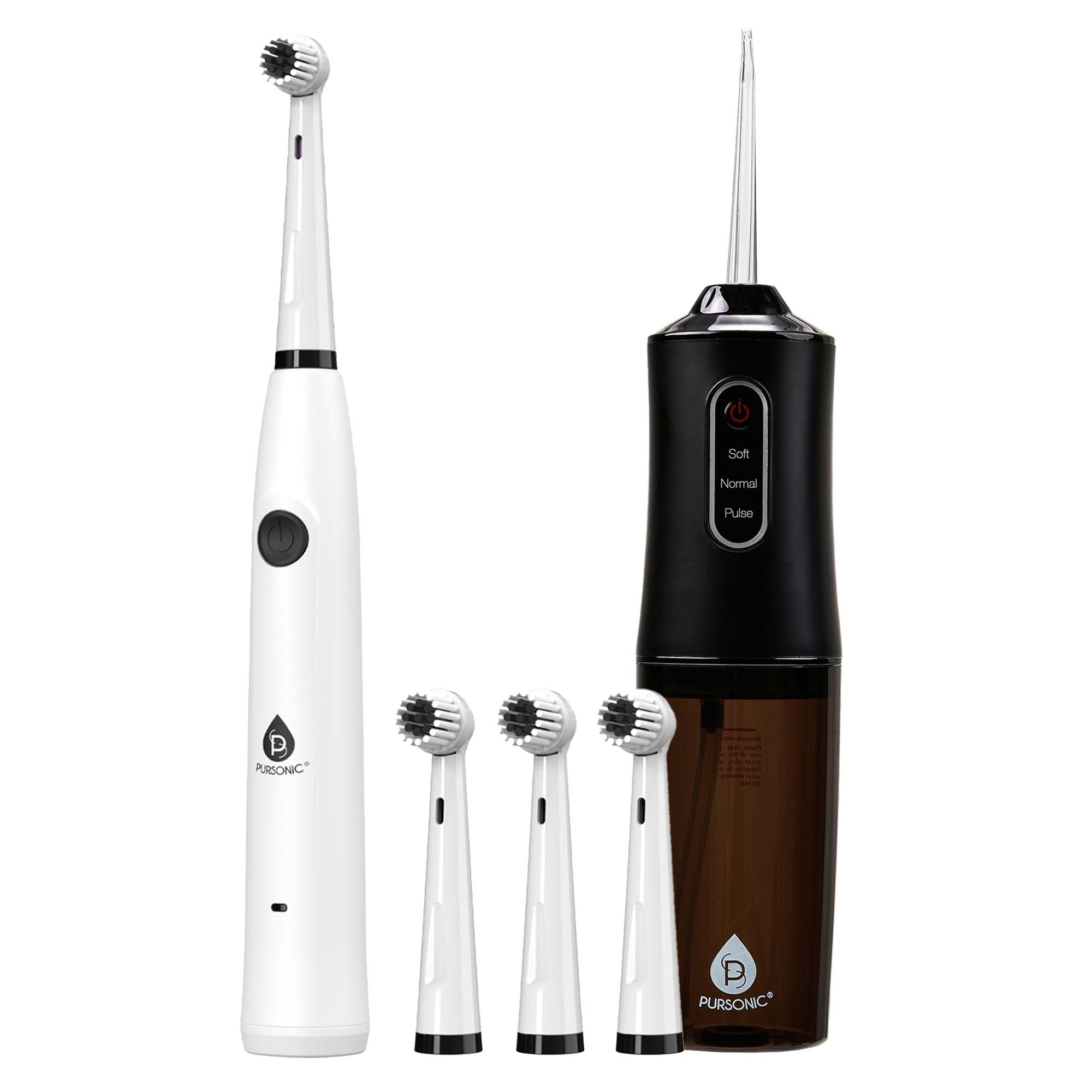 Pursonic Mario Lopez Usb Rechargeable Electric Toothbrush & Usb Water Flosser In White
