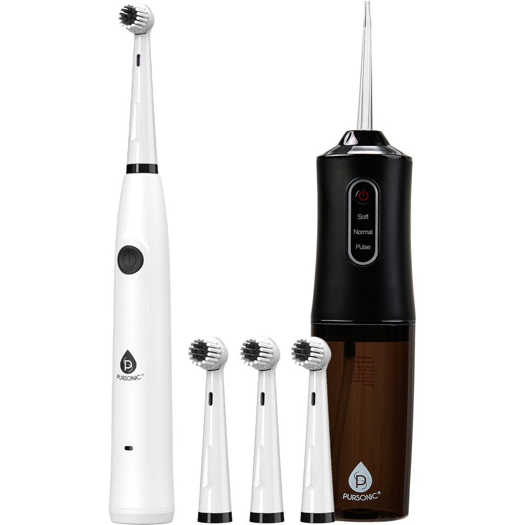 Pursonic Mario Lopez Usb Rechargeable Electric Toothbrush & Usb Water Flosser In White