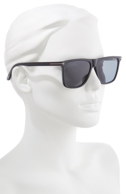 Tom Ford Fletcher 57mm Sunglasses In Shiny Black/smoke