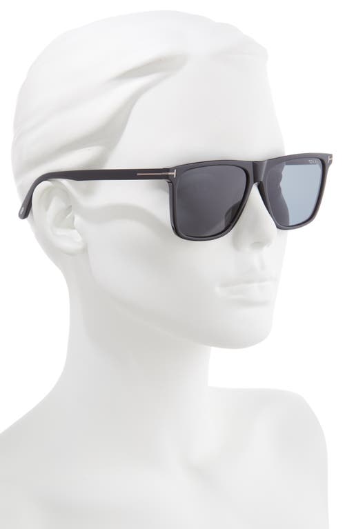 Shop Tom Ford Fletcher 57mm Sunglasses In Shiny Black/smoke