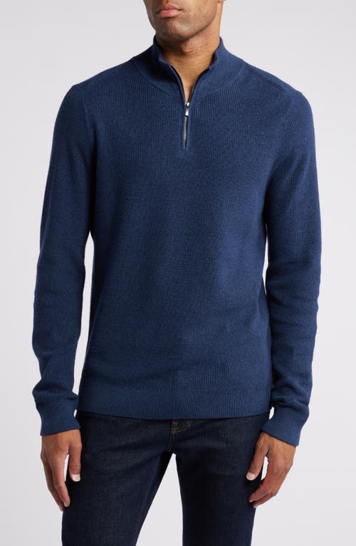 NORDSTROM NORDSTROM COTTON & CASHMERE QUARTER ZIP SWEATER 