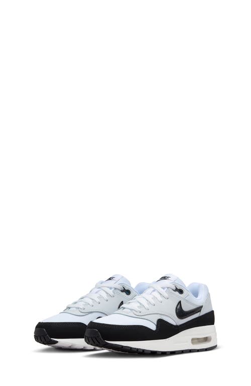 Nike Kids' Air Max 1 Sneaker In White/black/pure Platinum