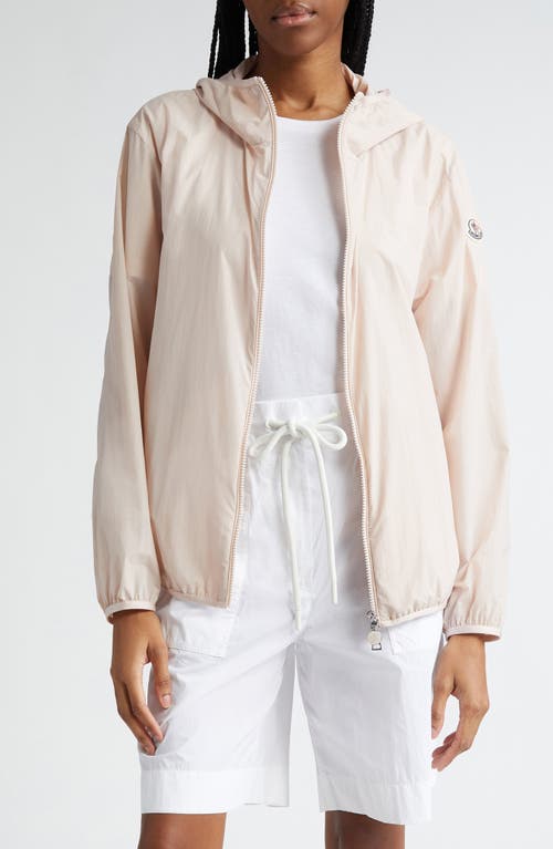 Moncler Fegeo Nylon Poplin Hooded Jacket Pale Dusty Rose at Nordstrom,