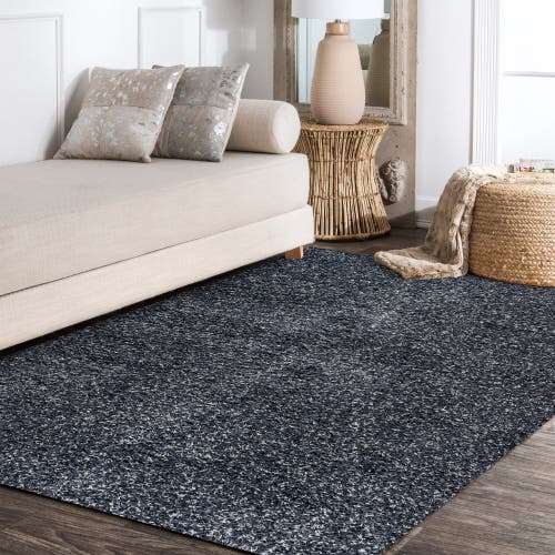 Jonathan Y Mercer Shag Plush Area Rug In Denim Blue
