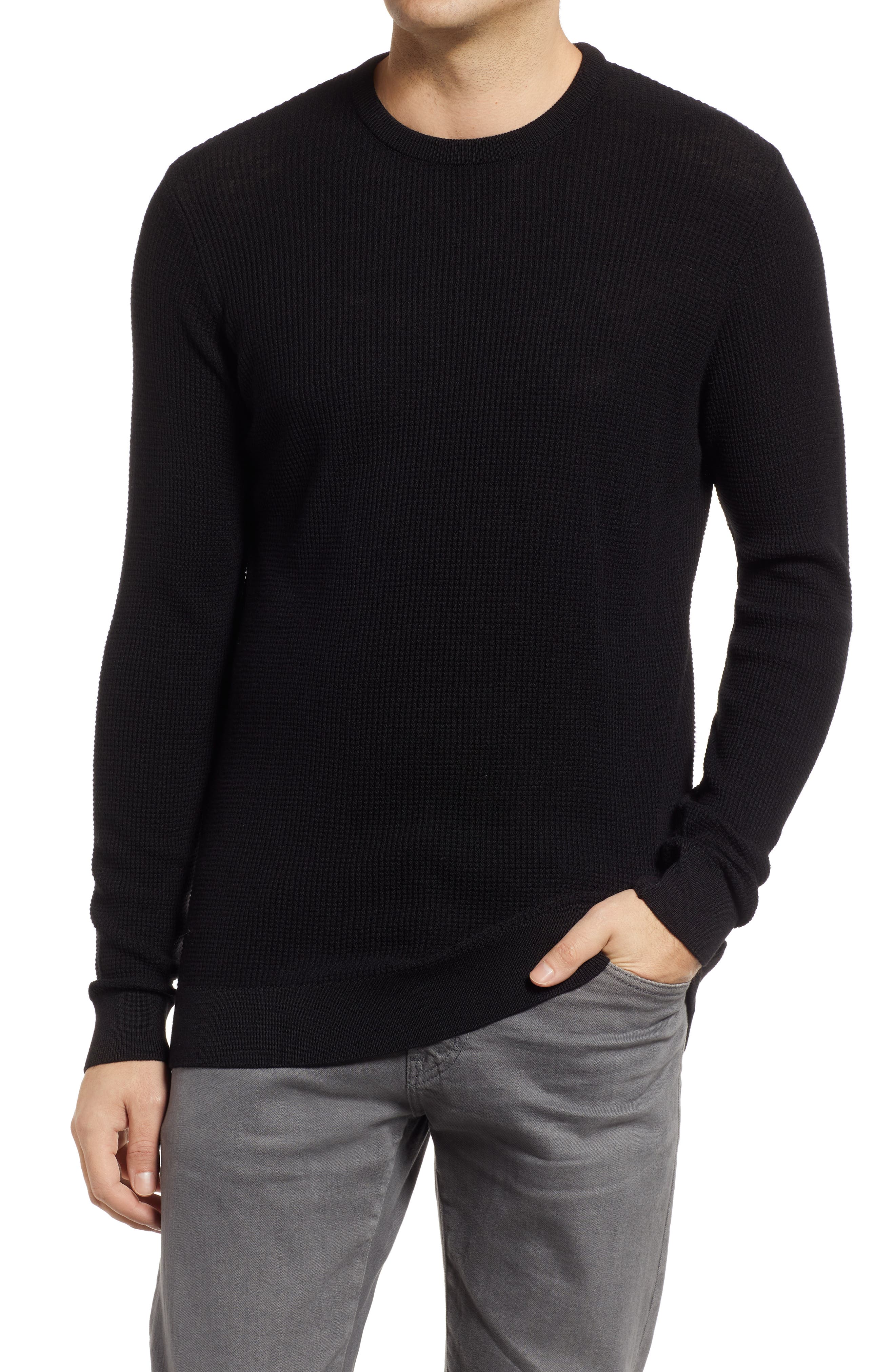 Stone Rose Men's Waffle Stitch Crewneck 