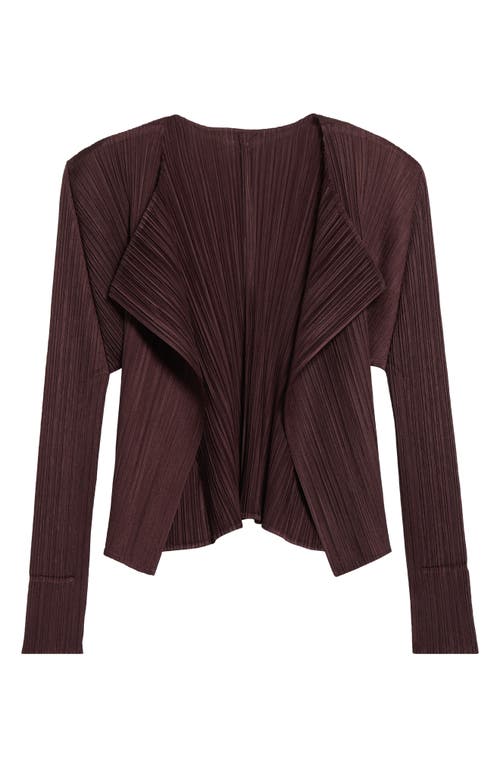 Shop Issey Miyake Pleats Please  Monthly Colors September Cardigan In Dark Brown