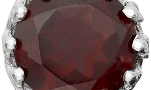 Fzn Sterling Silver Crown Stone Stud Earrings In Garnet