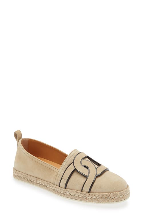 Tod's Kate Chain Espadrille Flat in Naturale Chiaro at Nordstrom, Size 8.5Us