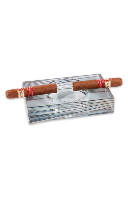 Bey-berk Gemini Crystal Ashtray In Clear