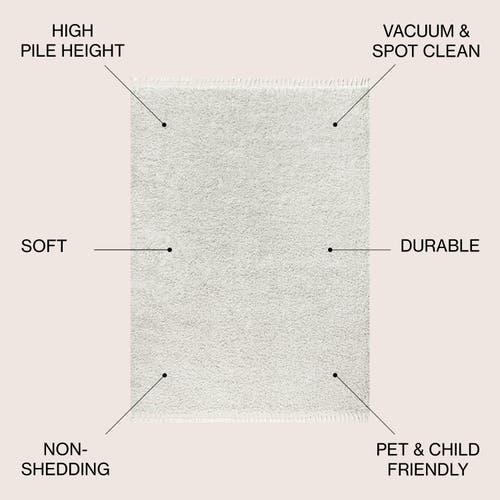 Jonathan Y Mercer Shag Plush Tassel Area Rug In White