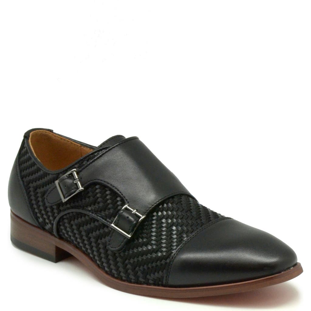 La Milano Wakefield Double Monk Strap Shoe In Black