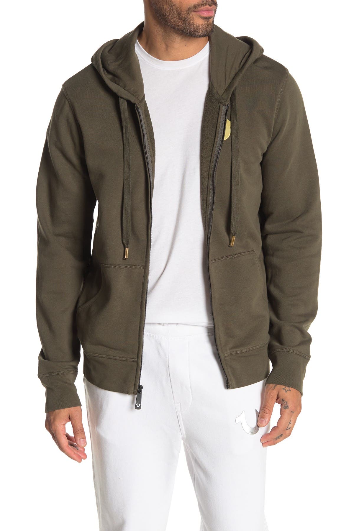 true religion double puff hoodie