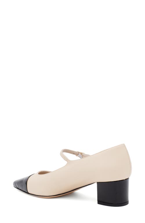 Amalfi By Rangoni Pluto Mary Jane Pointed Cap Toe Pump In N Sand Parmasoft Black Vernice