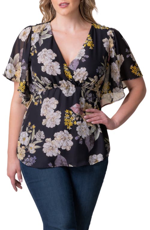 Shop Kiyonna Seaside Serenade Top In Midnight Peony Print