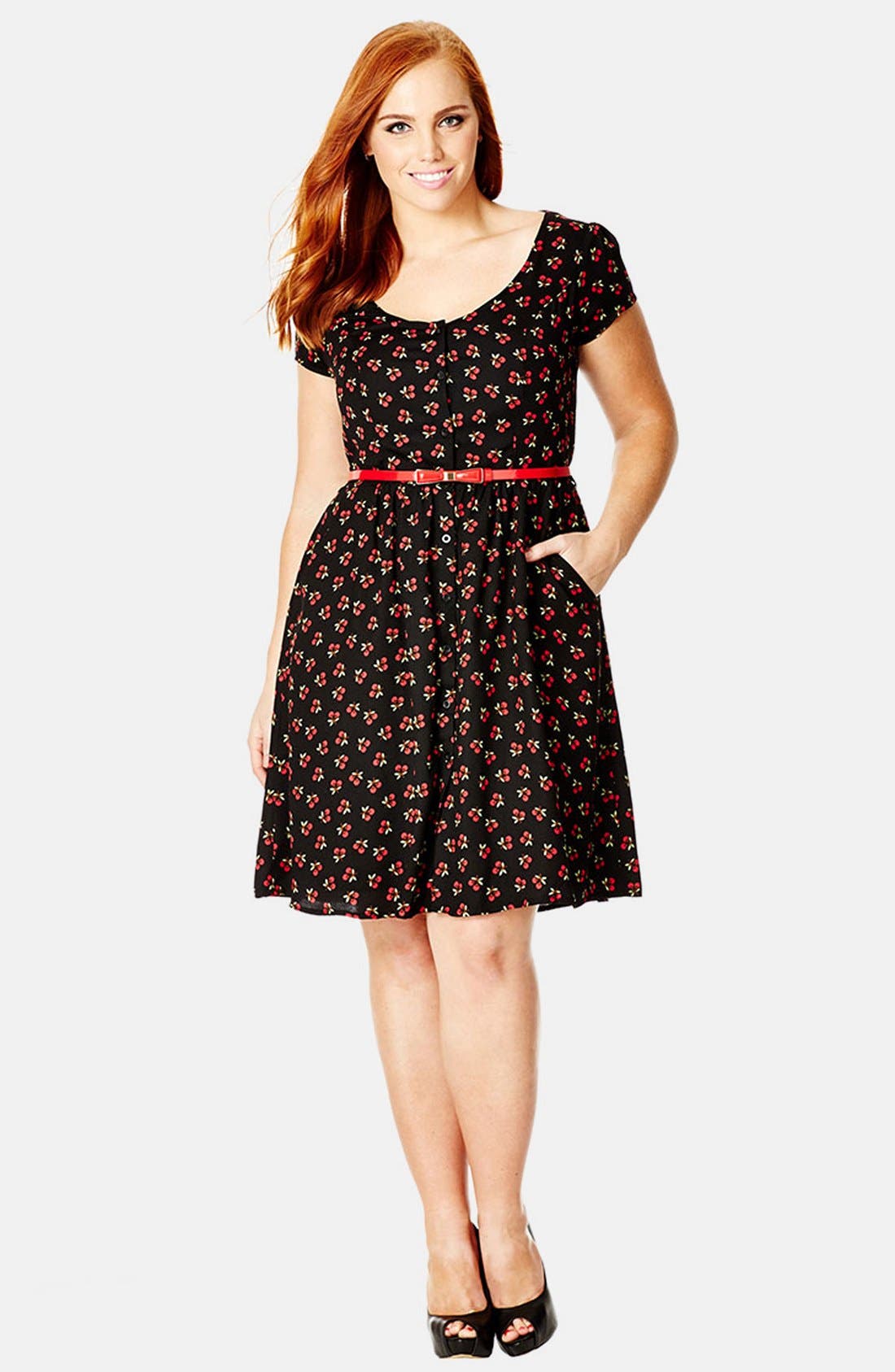 City Chic 'Miss Cherry' Fit & Flare Dress (Plus Size) Nordstrom