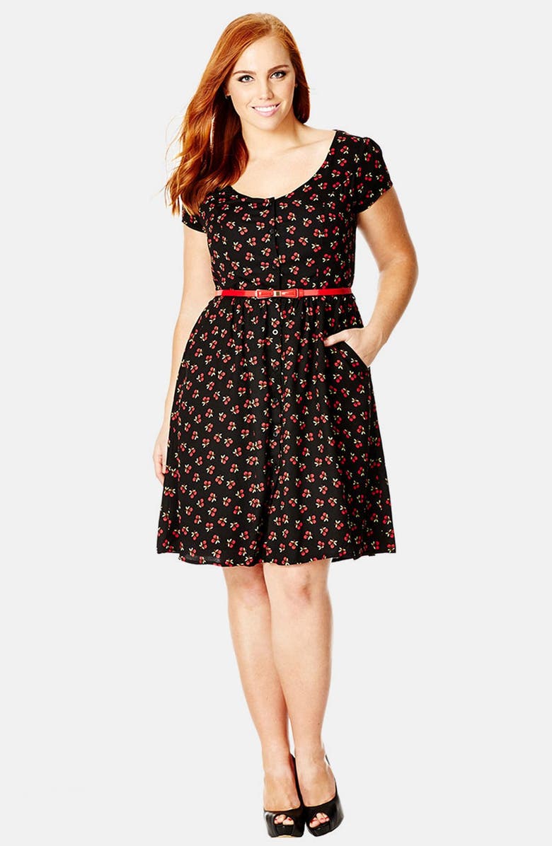 City Chic 'Miss Cherry' Fit & Flare Dress (Plus Size) | Nordstrom