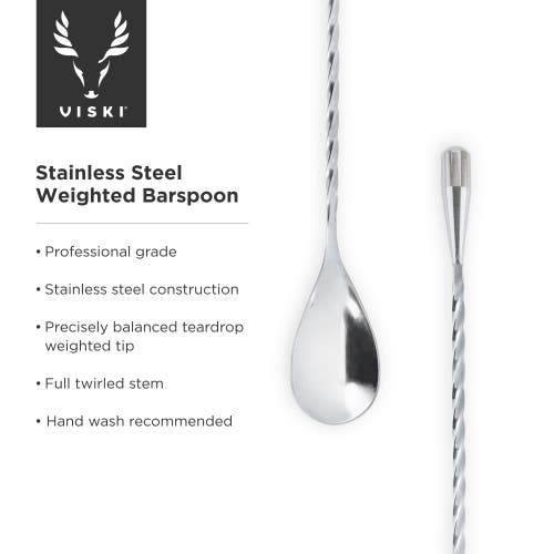 Viski Harrison Weighted Bar Spoon In Silver