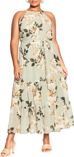 City Chic Halter Love Floral Maxi Dress | Nordstrom