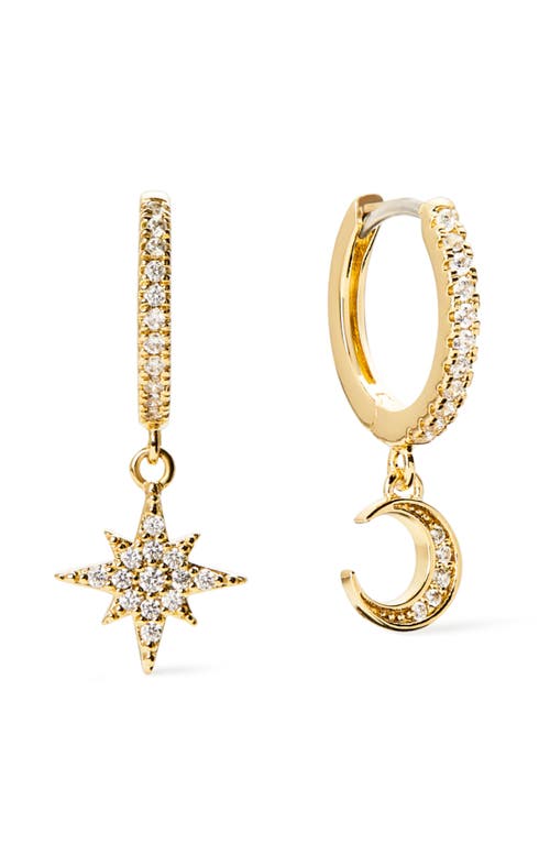 Ana Luisa Celeste Crescent Moon Huggie Hoops Earrings In Gold