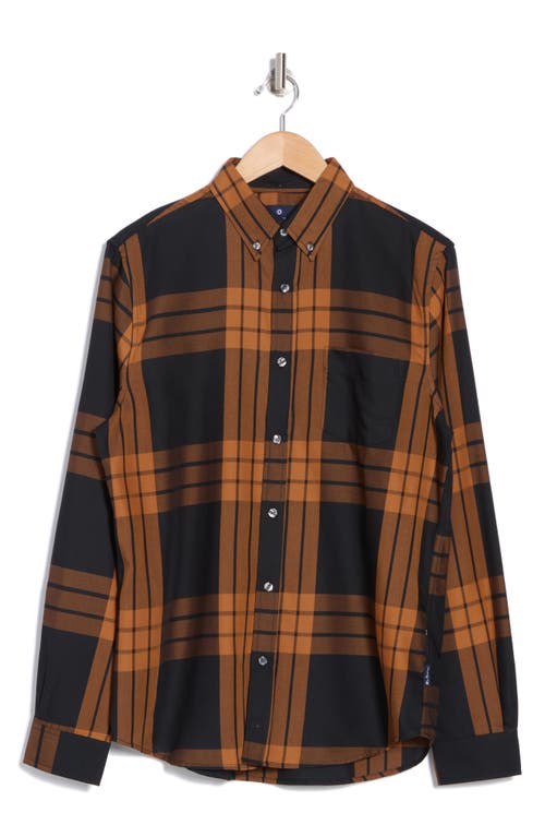 Ben Sherman Plaid Twill Long Sleeve Button-up Shirt In Clay