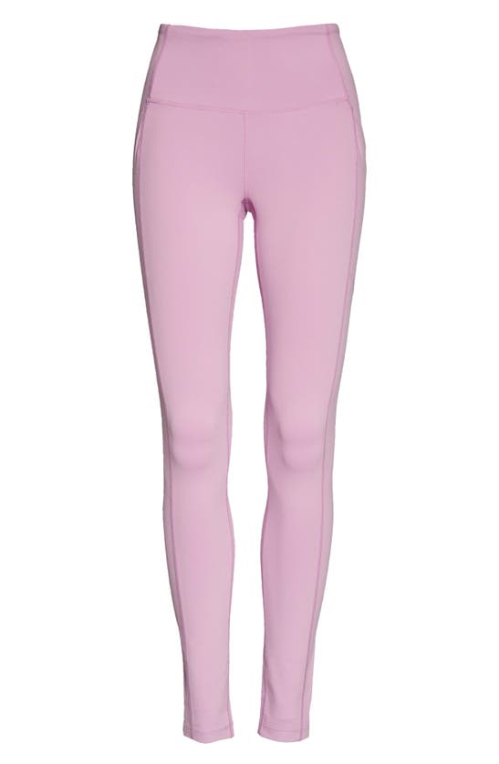Zella Live In Rib Pocket High Waist Leggings In Pink Gale