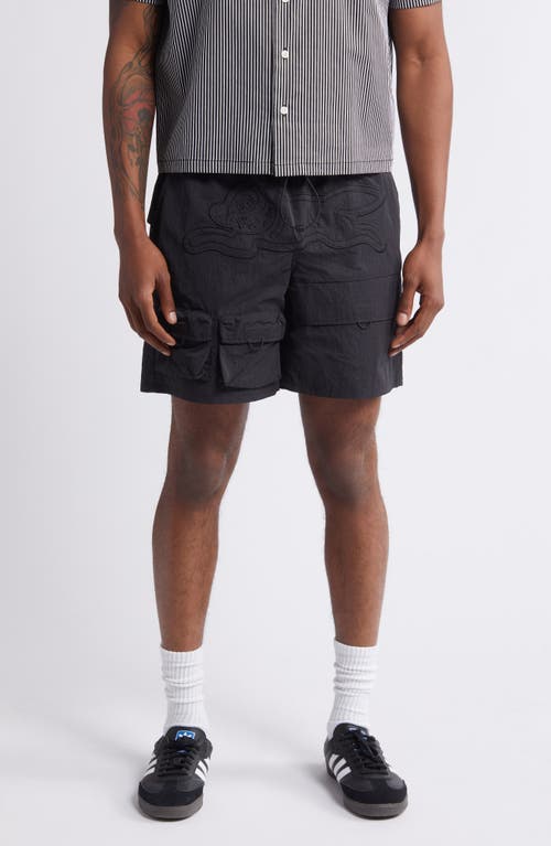 Shop Icecream Pine Nylon Cargo Shorts In Black