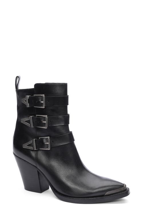 Ash Edwin Triple Buckle Zip Bootie Black at Nordstrom,