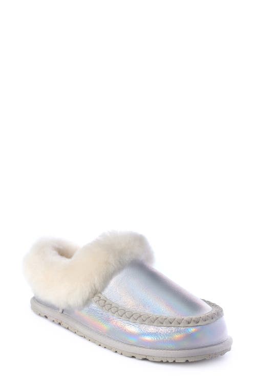 Genuine Shearling Cabin Clog in Reflective Frost