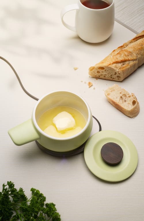 Ohom Fondi Self-heating Fondue Set In Verde Green