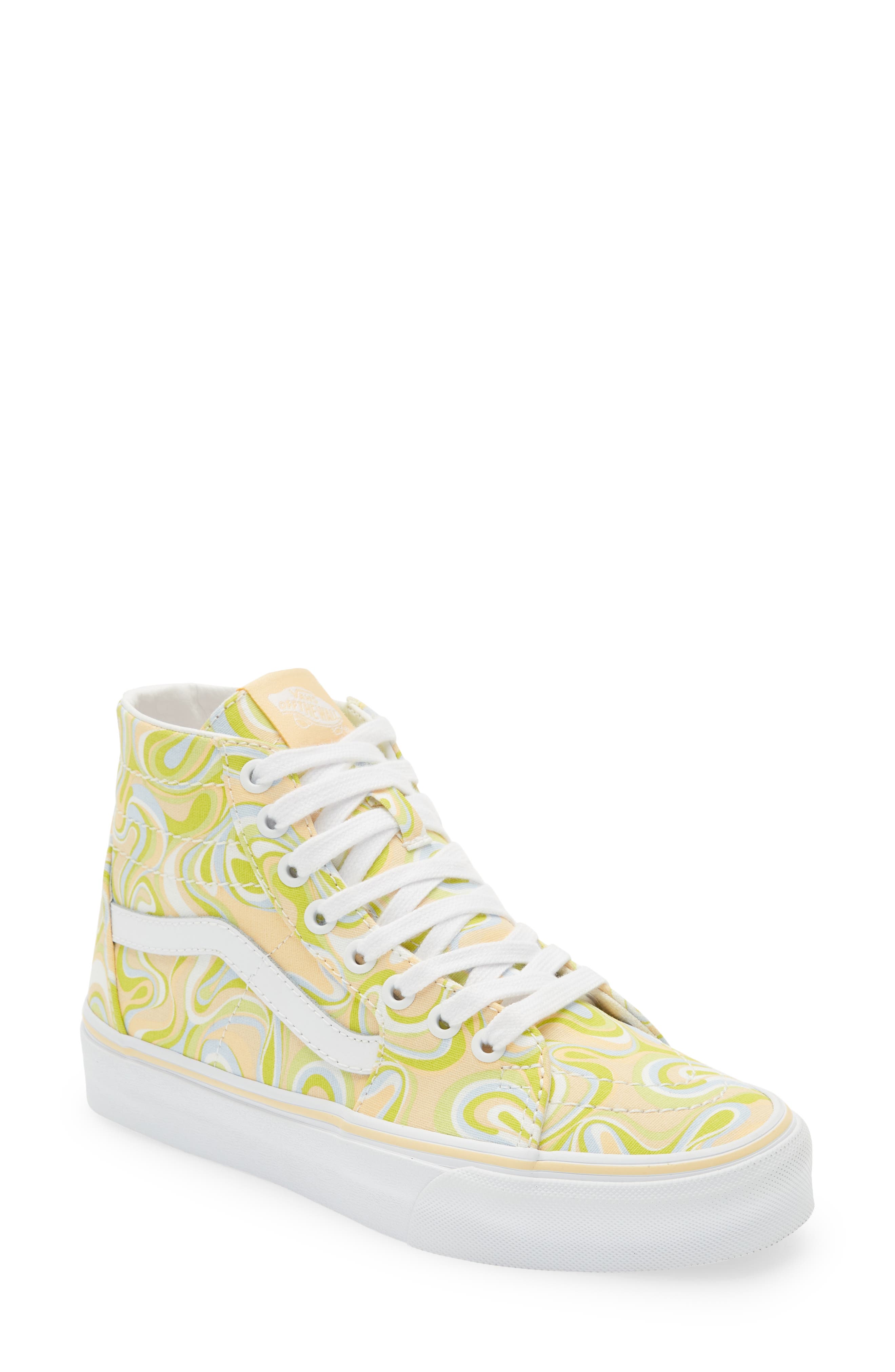 pale yellow high top vans