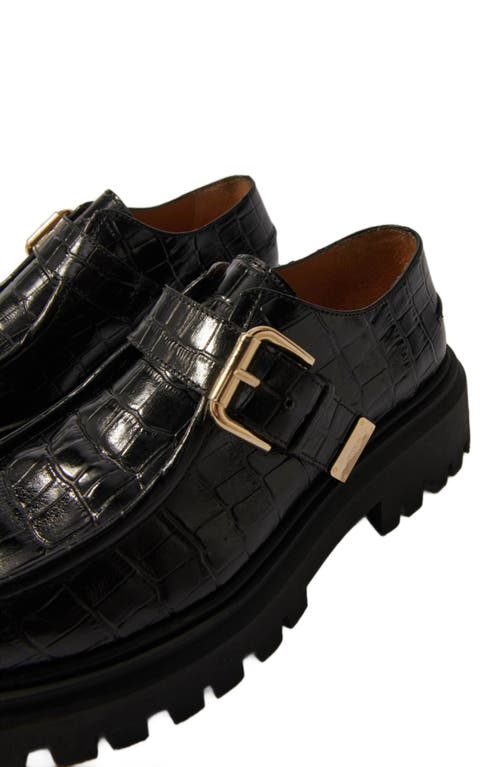 Shop Maje Chunky Leather Derbies In Black