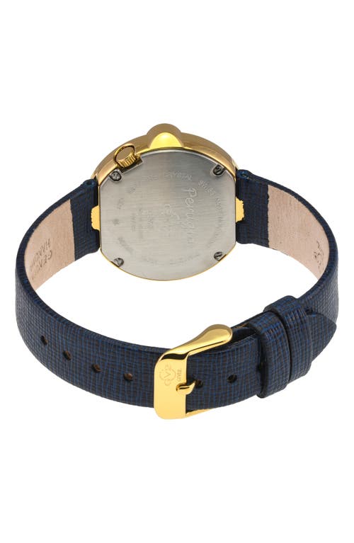 GEVRIL GV2 PERUGIA DIAMOND LEATHER STRAP WATCH, 33MM