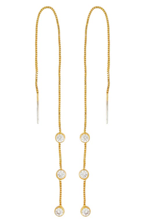 Petit Moments Marin Crystal Station Threader Earrings in Gold at Nordstrom