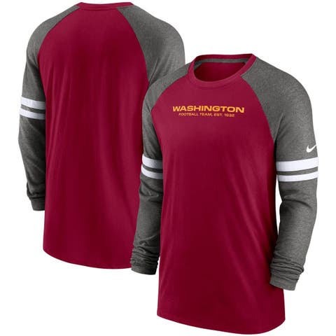 Men's Fanatics Branded Nathan MacKinnon Heather Gray/Burgundy Colorado Avalanche Big & Tall Contrast Raglan Name & Number T-Shirt