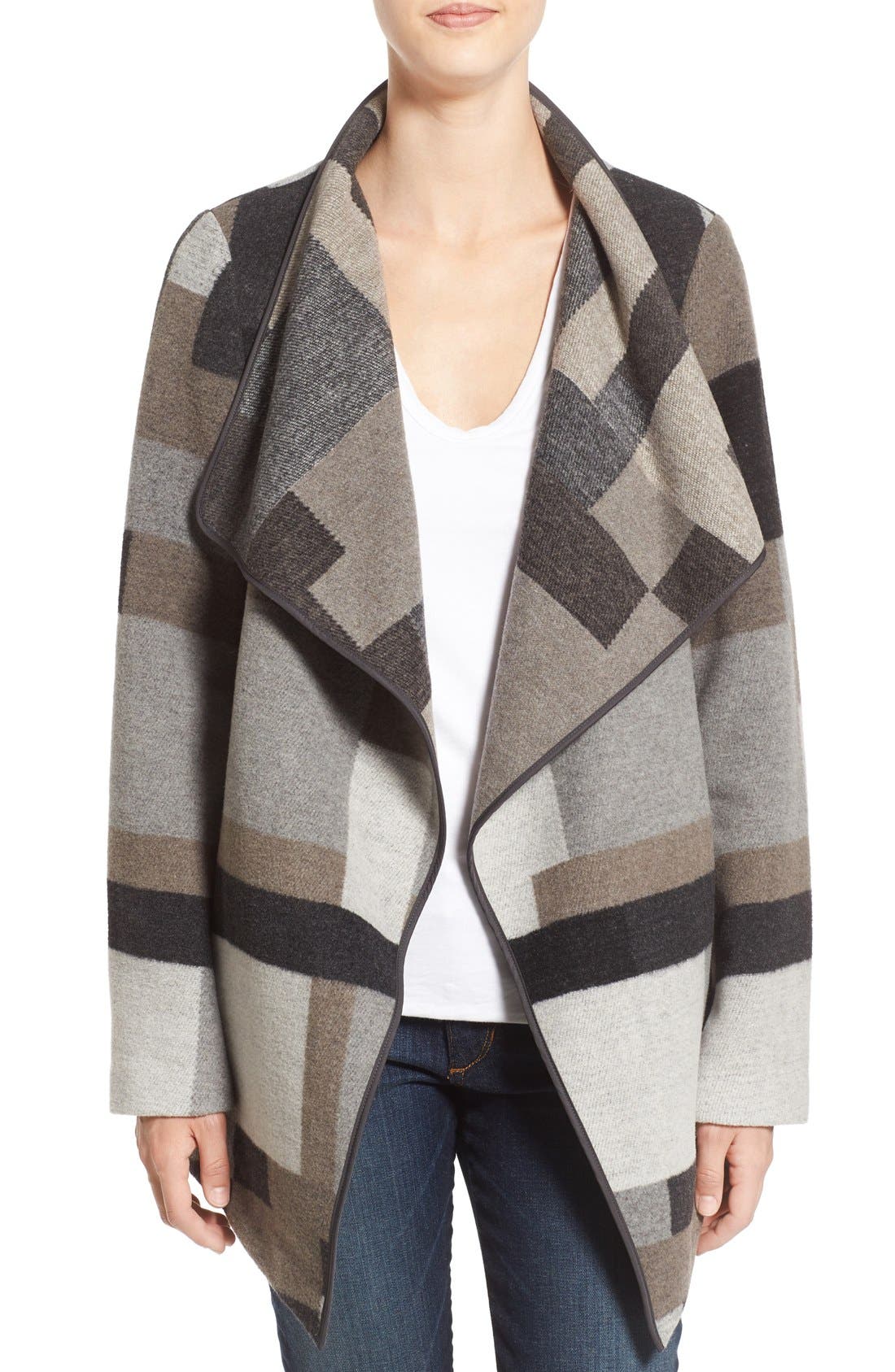 French Connection Geometric Print Blanket Coat Nordstrom