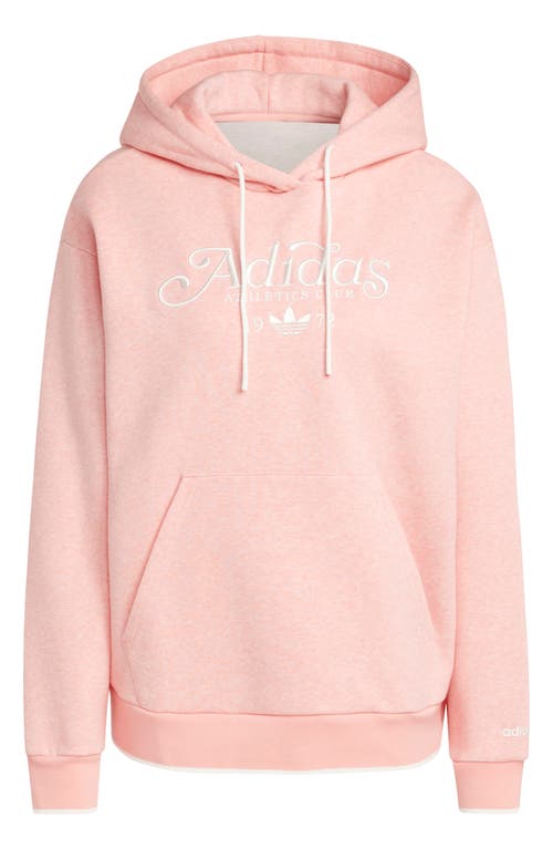 Shop Adidas Originals Adidas Embroidered Lifestyle Hoodie In Sem Pink Spark Melange