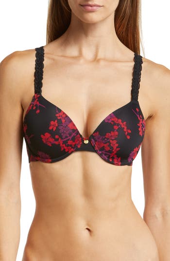 Natori Pure Luxe Plunge T-shirt Bra In Anchor,marble