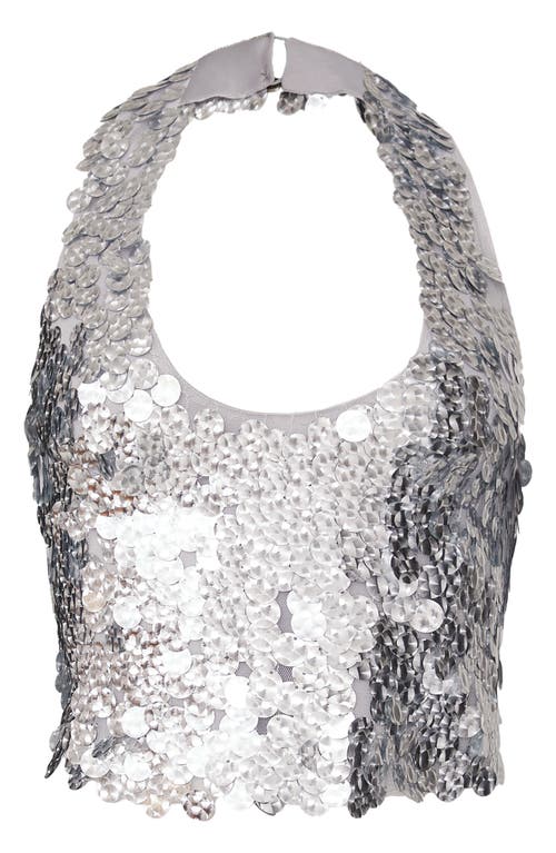 Shop Nasty Gal Paillette Halter Top In Silver