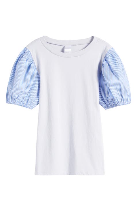 Kids' Puff Sleeve Cotton T-Shirt (Big Kid)