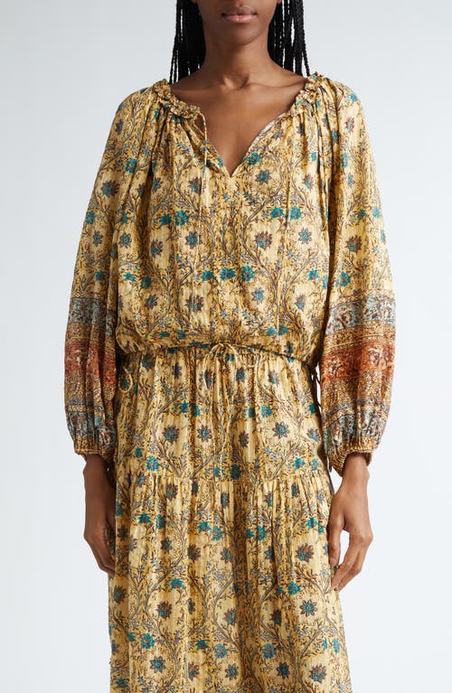 Shop Ulla Johnson Silva Border Print Cotton Blend Top In Daylily