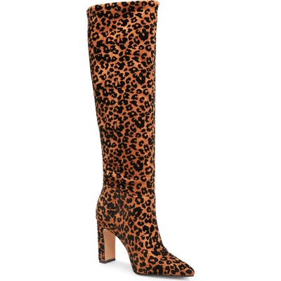 Steven By Steve Madden Joanis Animal Print Tall Boot- Brown