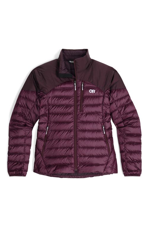 Outdoor Research Helium 800 Fill Power Down Hooded Jacket In Amethyst