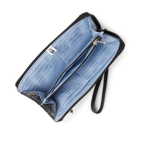 Baggallini Zip Around Rfid Wallet Wristlet In Midnight Blossom