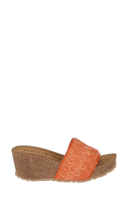 Shop Italian Shoemakers Ibbie Platform Wedge Slide Sandal In Orange