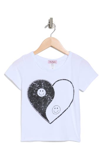 Shop Miss Popular Kids' Smile Heart Graphic T-shirt In White